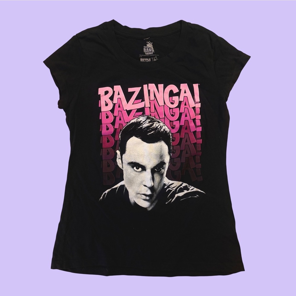 The Big Bang Theory Bazinga Sheldon Cooper Graphic T-Shirt Scene #17